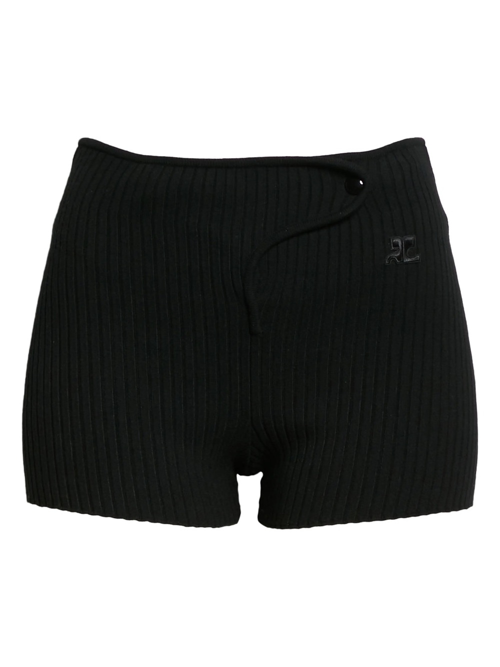 Courrèges Rib Knit Shorts in Black